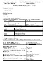 Đề cương ôn tập Giữa kì 1 Tiếng Anh 8 năm 2023–2024 trường THCS Thanh Am (Hà Nội)